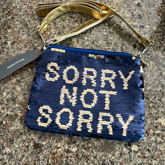 Handbags - new sorry not sorry crossbody purse reversible sequins colors
